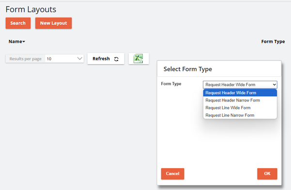 Selecting a form layout
