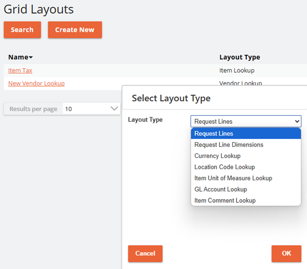 Grid Layout Selection