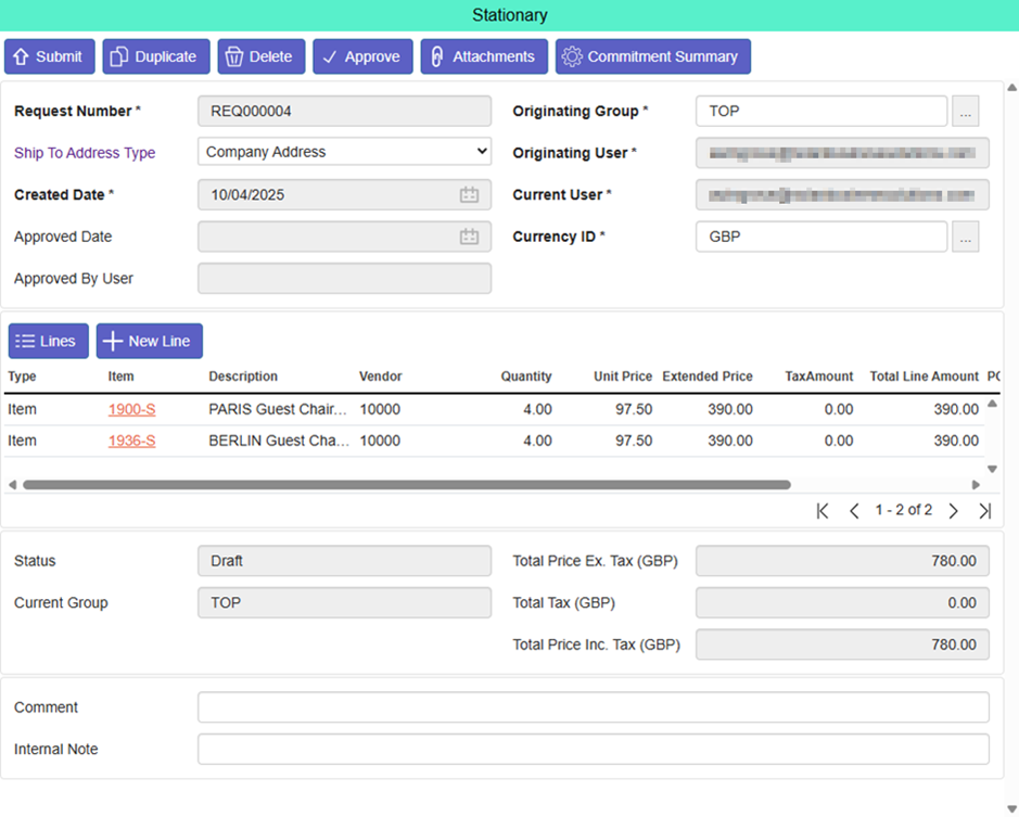 Request Form Overview